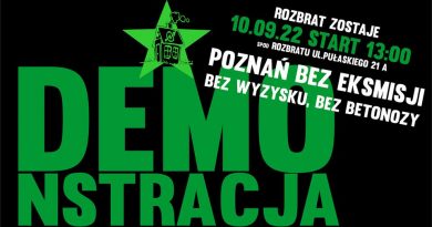 10 wrzesień, Poznań – Demonstracja Rozbrat Zostaje!